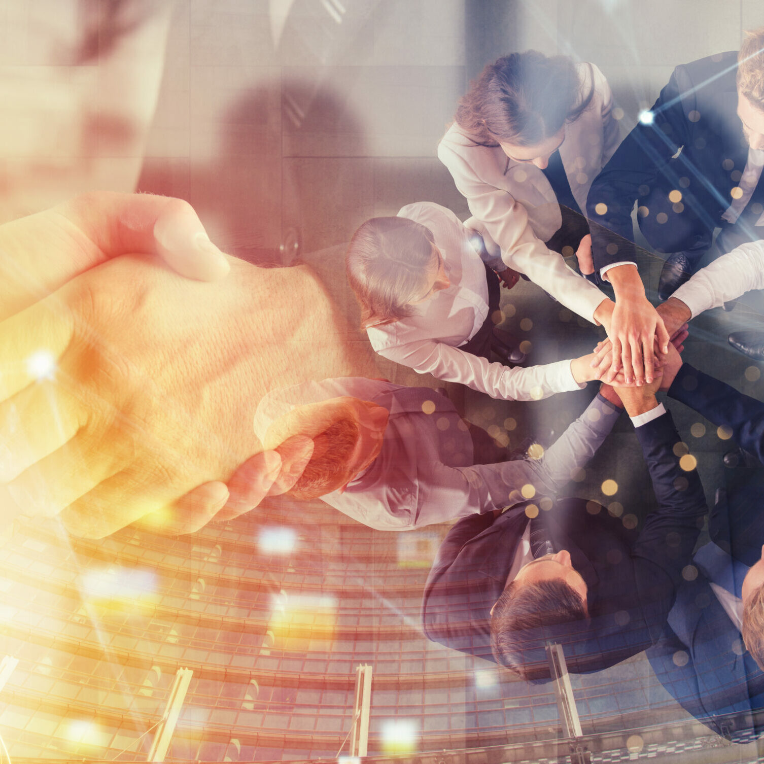 Group of business men make an agreement in the office